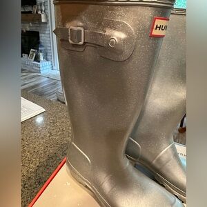 Girls glitter hunter rain boots